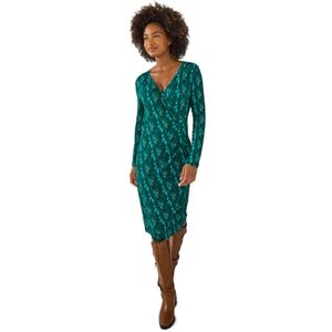 Joe Browns Women's Leaf Print Knee Length Dress, Regular, Green, UK 16 Joe Browns Women's Leaf Print Knee Length Dress, Regular, Green, UK 16