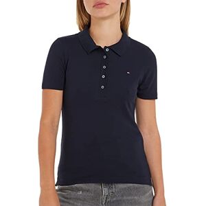 Tommy Hilfiger Women 1985 Slim Piqué Short-Sleeve Polo Shirt Slim Fit, Blue (Desert Sky), XXS Tommy Hilfiger Women 1985 Slim Piqué Short-Sleeve Polo Shirt Slim Fit, Blue (Desert Sky), XXS