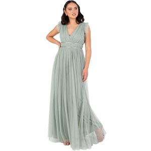 Anaya with Love Women's Maxi Dress Ladies Cap Sleeve V-Neck Satin Detail Tulle A-line Bridesmaid Wedding Guest Occasion Prom Ball Gown, Frosty Green 6 Anaya with Love Women's Maxi Dress Ladies Cap Sleeve V-Neck Satin Detail Tulle A-line Bridesmaid Wedding Guest Occasion Prom Ball Gown, Frosty Green 6