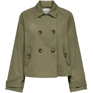 ONLY Women's Onlapril OTW Noos Short Trench Coat Trenchcoat, Aloe, XL ONLY Women's Onlapril OTW Noos Short Trench Coat Trenchcoat, Aloe, XL
