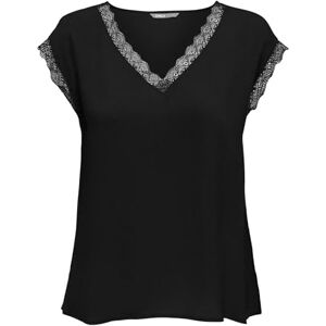 ONLY Women's Onljasmina S/S V-Neck lace top Noos PTM, Black, S ONLY Women's Onljasmina S/S V-Neck lace top Noos PTM, Black, S