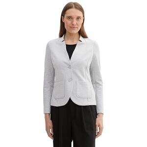 TOM TAILOR Women's Basic Ottoman Blazer with Pockets, 33774 New Light Grey Melange, M TOM TAILOR Women's Basic Ottoman Blazer with Pockets, 33774 New Light Grey Melange, M