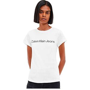 Calvin Klein Women’s Core Logo Round Neck Short Sleeve Slim Fit T-Shirt, White (Bright White), XXL Calvin Klein Women’s Core Logo Round Neck Short Sleeve Slim Fit T-Shirt, White (Bright White), XXL