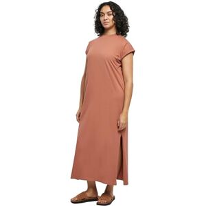 Urban Classics Women's Ladies Long Extended Shoulder Dress, Terracotta, L Urban Classics Women's Ladies Long Extended Shoulder Dress, Terracotta, L