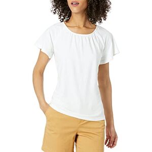 Amazon Essentials Women's Classic-Fit Cape Sleeve Open Crewneck T-Shirt, White, Large Amazon Essentials Women's Classic-Fit Cape Sleeve Open Crewneck T-Shirt, White, Large