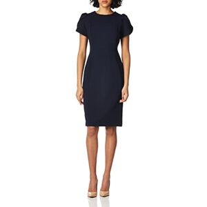 Calvin Klein Women's Tulip Short Sleeve Scuba Crepe Mini Dress, Indigo, 10 UK Calvin Klein Women's Tulip Short Sleeve Scuba Crepe Mini Dress, Indigo, 10 UK