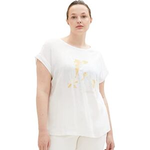TOM TAILOR Women's 1037307 Plus Size T-Shirt with Print, 10315 Whisper White, 18 TOM TAILOR Women's 1037307 Plus Size T-Shirt with Print, 10315 Whisper White, 18