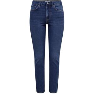 ONLY Women's Onlsui Mid Slim DNM Pimbox Jean Pants, Dark Medium Blue Denim, S / 32L ONLY Women's Onlsui Mid Slim DNM Pimbox Jean Pants, Dark Medium Blue Denim, S / 32L