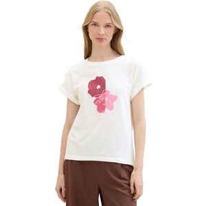 TOM TAILOR Women's Basic Floral T-Shirt, 10315 Whisper White, XXL TOM TAILOR Women's Basic Floral T-Shirt, 10315 Whisper White, XXL