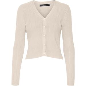 VERO MODA Women's Vmglory Rib Ls V-Neck Cardigan Ga Noos Sweater, Birch, M VERO MODA Women's Vmglory Rib Ls V-Neck Cardigan Ga Noos Sweater, Birch, M