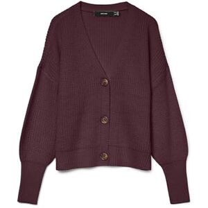 VERO MODA Women's Vmlea LS V-Neck Cuff Cardigan Noos Sweater, Winetasting, L VERO MODA Women's Vmlea LS V-Neck Cuff Cardigan Noos Sweater, Winetasting, L