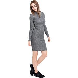 Urban Classics Women's Long Sleeve Midi Dress Rib Dress, Sporty, Elegant & Knee Length, in Black, Charcoal and Dark Khaki, Sizes XS to 5XL, Grey (Charcoal 91), S Urban Classics Women's Long Sleeve Midi Dress Rib Dress, Sporty, Elegant & Knee Length, in Black, Charcoal and Dark Khaki, Sizes XS to 5XL, Grey (Charcoal 91), S