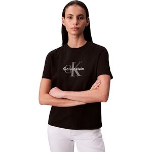 Calvin Klein Women’s Short Sleeve Round Neck Hero Classic Monologo T-Shirt, Black (Black), L Calvin Klein Women’s Short Sleeve Round Neck Hero Classic Monologo T-Shirt, Black (Black), L