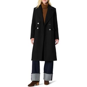 Amazon Essentials Women's Regular-Fit Double Breasted Wool Blend Longline Coat, Black, L Amazon Essentials Women's Regular-Fit Double Breasted Wool Blend Longline Coat, Black, L
