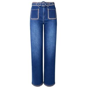 Joe Browns Women's Embroidered Detail Wide Leg Jeans, Blue, 18 Joe Browns Women's Embroidered Detail Wide Leg Jeans, Blue, 18