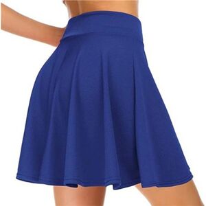 LXYUTY Skort Summer Women's Basic Skirt Versatile Stretch Flared Casual Skating Skirt Solid Color Casual Short Skirt-blue-xxl