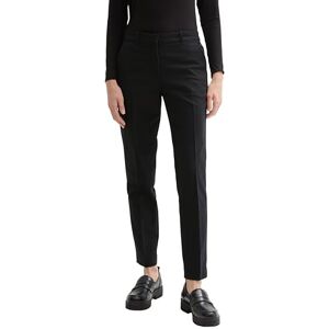 TOM TAILOR Women's Mia Slim Fit Trousers with Pleat, 14482 Deep Black, 32W x 30L TOM TAILOR Women's Mia Slim Fit Trousers with Pleat, 14482 Deep Black, 32W x 30L