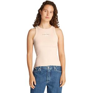 Calvin Klein Women’s Monologo Skinny Fit Rib Tank Top, Beige (Brazilian Sand), L Calvin Klein Women’s Monologo Skinny Fit Rib Tank Top, Beige (Brazilian Sand), L