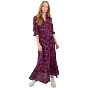 Joe Browns Women's Button Down Check Midi Shirt Dress, Purple, 8 Joe Browns Women's Button Down Check Midi Shirt Dress, Purple, 8