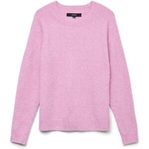 VERO MODA Women's Vmdoffy LS O-Neck Blouse Ga Noos Sweater, Fuchsia Pink/Detail: Melange, S VERO MODA Women's Vmdoffy LS O-Neck Blouse Ga Noos Sweater, Fuchsia Pink/Detail: Melange, S