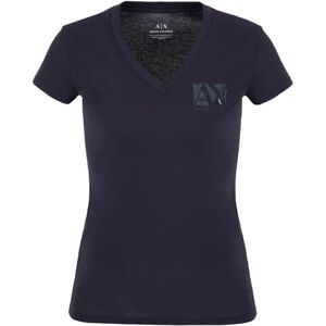 Armani Exchange Women's Essential V-Neck Cotton Jersey Logo T-Shirt, Blueberry Jelly, XS Armani Exchange Women's Essential V-Neck Cotton Jersey Logo T-Shirt, Blueberry Jelly, XS