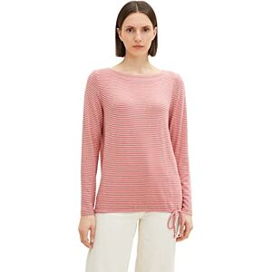 TOM TAILOR Ladie's 1035688 Basic Long-Sleeved Shirt with Drawstring, 31475-Pink Beige Stripe, XS TOM TAILOR Ladie's 1035688 Basic Long-Sleeved Shirt with Drawstring, 31475-Pink Beige Stripe, XS