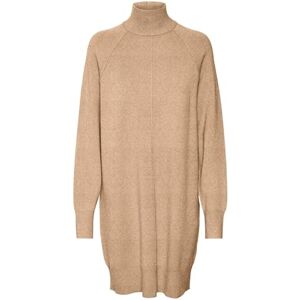 VERO MODA Women's Vmgold Link LS Short Highneck Dress Boo Dress, Nomad/Detail: w. Melange, S VERO MODA Women's Vmgold Link LS Short Highneck Dress Boo Dress, Nomad/Detail: w. Melange, S