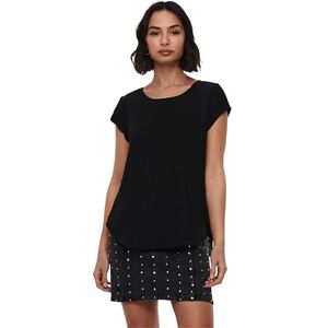 ONLY Women's Onlvic S/S Solid Top Noos Wvn T Shirt, Black (Black Black), 12 UK ONLY Women's Onlvic S/S Solid Top Noos Wvn T Shirt, Black (Black Black), 12 UK
