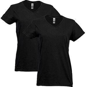 Gildan Women's Heavy Cotton V-neck T-shirt, 2-pack T Shirt, Black, S UK Gildan Women's Heavy Cotton V-neck T-shirt, 2-pack T Shirt, Black, S UK