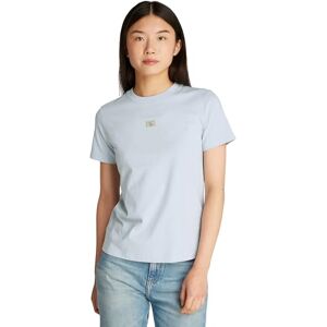 Calvin Klein Women’s Short Sleeve Woven Label Regular Fit Cotton T-Shirt, Blue (Niagara Mist), XXL Calvin Klein Women’s Short Sleeve Woven Label Regular Fit Cotton T-Shirt, Blue (Niagara Mist), XXL