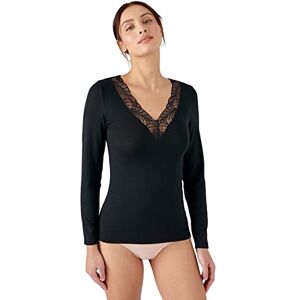 Damart Women's T-Shirt Manches Longues Dentelle Thermolactyl Invi, Black, XS Damart Women's T-Shirt Manches Longues Dentelle Thermolactyl Invi, Black, XS