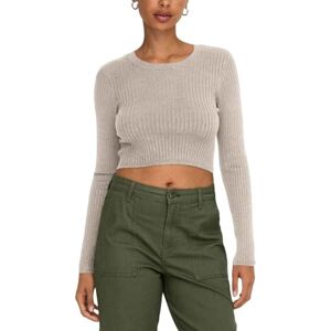 ONLY Bestseller A/S Women's Onlkarol Ls Crop O-Neck KNT Noos Sweater, Pumice Stone, M ONLY Bestseller A/S Women's Onlkarol Ls Crop O-Neck KNT Noos Sweater, Pumice Stone, M