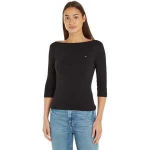 Tommy Hilfiger Women’s Long Sleeve Slim Fit New Cody Top with Boat Neck, Black (Black), XS Tommy Hilfiger Women’s Long Sleeve Slim Fit New Cody Top with Boat Neck, Black (Black), XS