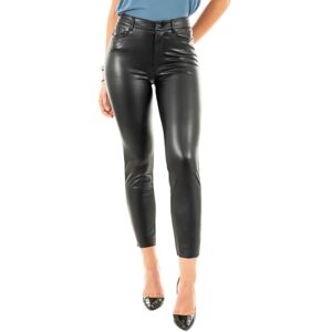 ONLY Women's ONLEMILY HW ST ANK Faux Leather PNT NOOS Trouser, Black, S/34 ONLY Women's ONLEMILY HW ST ANK Faux Leather PNT NOOS Trouser, Black, S/34