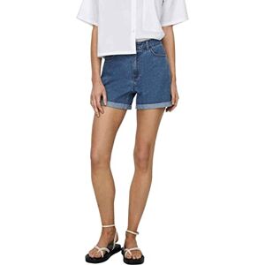 ONLY Women's ONLVEGA Life HW MOM Shorts NOOS, Medium Blue (Medium Blue Denim), L ONLY Women's ONLVEGA Life HW MOM Shorts NOOS, Medium Blue (Medium Blue Denim), L