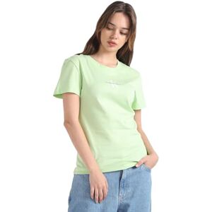 Calvin Klein Jeans Women Monologo Slim Tee S/S Knit Tops Green, XS Calvin Klein Jeans Women Monologo Slim Tee S/S Knit Tops Green, XS