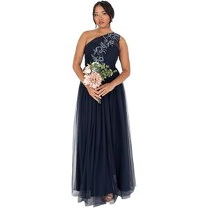 Maya Deluxe Women's Ladies Maxi Dress Sleeveless One Shoulder Sequin Embellished Tulle Split Slit A-line for Evening Prom Ball Gown, Navy Blue, 8 Maya Deluxe Women's Ladies Maxi Dress Sleeveless One Shoulder Sequin Embellished Tulle Split Slit A-line for Evening Prom Ball Gown, Navy Blue, 8