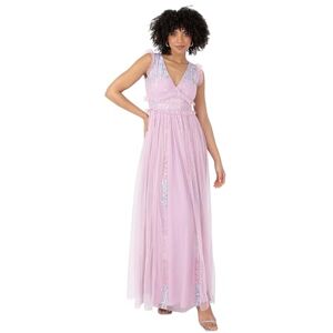 Maya Deluxe Women's Ladies Maxi Dress Plunge V-Neck Short Flutter Sleeve Sequin Embellished Ruffle Tulle A-line Prom Ball Gown Dawn Pink 14 Maya Deluxe Women's Ladies Maxi Dress Plunge V-Neck Short Flutter Sleeve Sequin Embellished Ruffle Tulle A-line Prom Ball Gown Dawn Pink 14