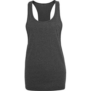 Build Your Brand Women's Ladies Loose Tank T-Shirt, Charcoal, M