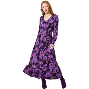 Joe Browns Women's Dark Floral Print Jersey Maxi Dress, Petite, Purple, UK 16 Joe Browns Women's Dark Floral Print Jersey Maxi Dress, Petite, Purple, UK 16