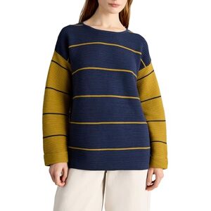 White Stuff Jana Striped Jumper Long Sleeve, Crew Neck, Regular Fit Made of Cotton Knit Navy Blue Multi Size 16 White Stuff Jana Striped Jumper Long Sleeve, Crew Neck, Regular Fit Made of Cotton Knit Navy Blue Multi Size 16