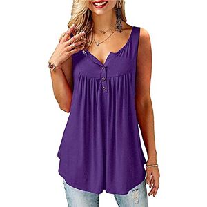 Beluring Ladies Sleeveless V Neck Tank Tops Summer Tee Shirts Purple Size 22 24