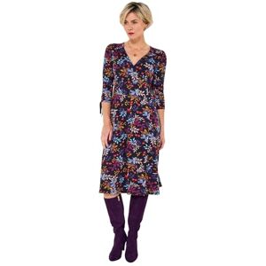 Joe Browns Women's Autumnal Leaves Ruched Tie Sleeve Floral Wrap Dress, Regular, Navy, UK 12 Joe Browns Women's Autumnal Leaves Ruched Tie Sleeve Floral Wrap Dress, Regular, Navy, UK 12