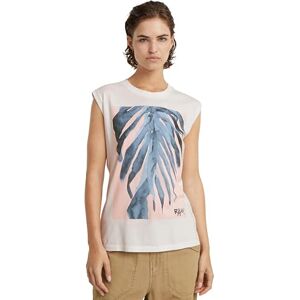 G-STAR Women's AI Print Elasticated Waist Top, Grey (lt chalk D24672-4107-1284), XL G-STAR Women's AI Print Elasticated Waist Top, Grey (lt chalk D24672-4107-1284), XL