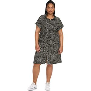 ONLY Women's Cardiega Ss Blk Shirt Dress Wvn Noos, Black/Aop: Cloud Dancer Graphic, 26 ONLY Women's Cardiega Ss Blk Shirt Dress Wvn Noos, Black/Aop: Cloud Dancer Graphic, 26