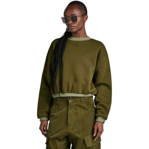 G-STAR Women's Badge Logo Oversized Sweater, Green (dark olive D24218-C235-C744), M G-STAR Women's Badge Logo Oversized Sweater, Green (dark olive D24218-C235-C744), M