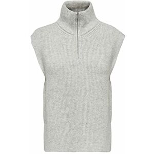 ONLY Women's ONLTIA Life Highneck Vest KNT NOOS Pullover Sweater, Light Grey Melange, L ONLY Women's ONLTIA Life Highneck Vest KNT NOOS Pullover Sweater, Light Grey Melange, L
