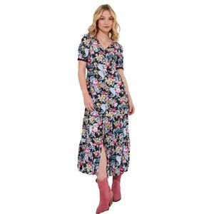 Joe Browns Women's Floral Lace Trim V-Neck Maxi Dress, Regular Fit, Black, UK 18 Joe Browns Women's Floral Lace Trim V-Neck Maxi Dress, Regular Fit, Black, UK 18