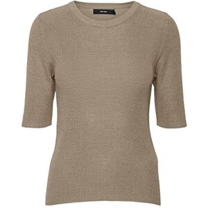 VERO MODA Women's Vmnewlexsun 2/4 Tight O-Neck Blou Ga Rep Sweater, Silver Mink, S VERO MODA Women's Vmnewlexsun 2/4 Tight O-Neck Blou Ga Rep Sweater, Silver Mink, S