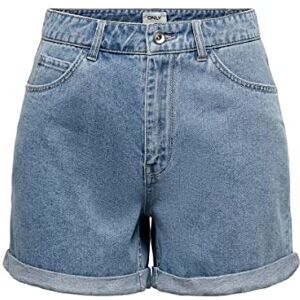 ONLY ONLVEGA HW MOM DNM NOOS Women's Shorts, Light Blue Denim, XS, Light Blue (Light Blue Denim), XS ONLY ONLVEGA HW MOM DNM NOOS Women's Shorts, Light Blue Denim, XS, Light Blue (Light Blue Denim), XS